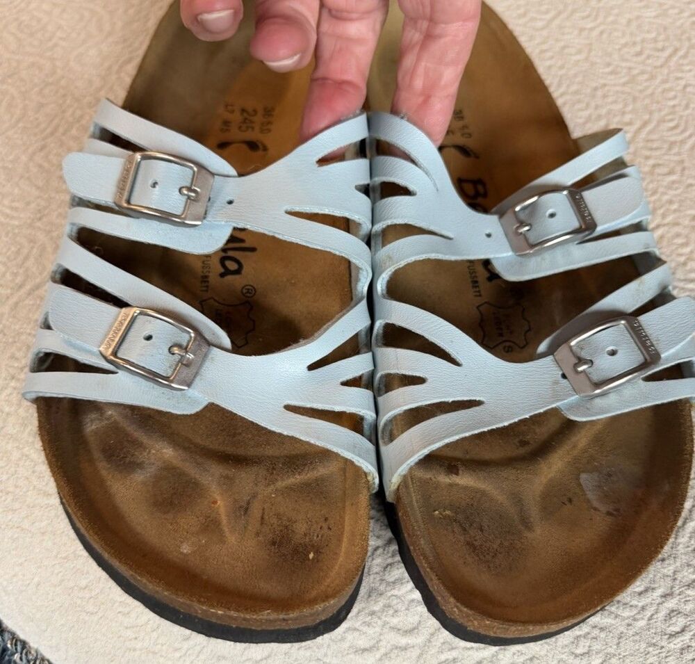 Betula by Birkenstock Sandals Womens 38 W 7 Granada Slide Blue Slip On